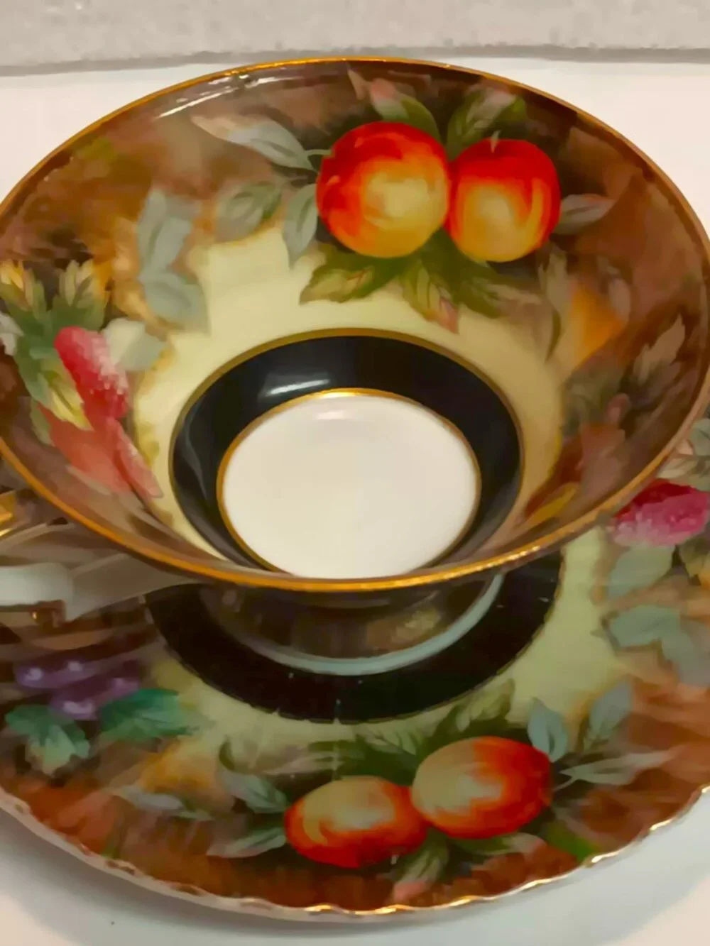 Vintage 1950's Lefton Heritage Orchard cup and saucer.